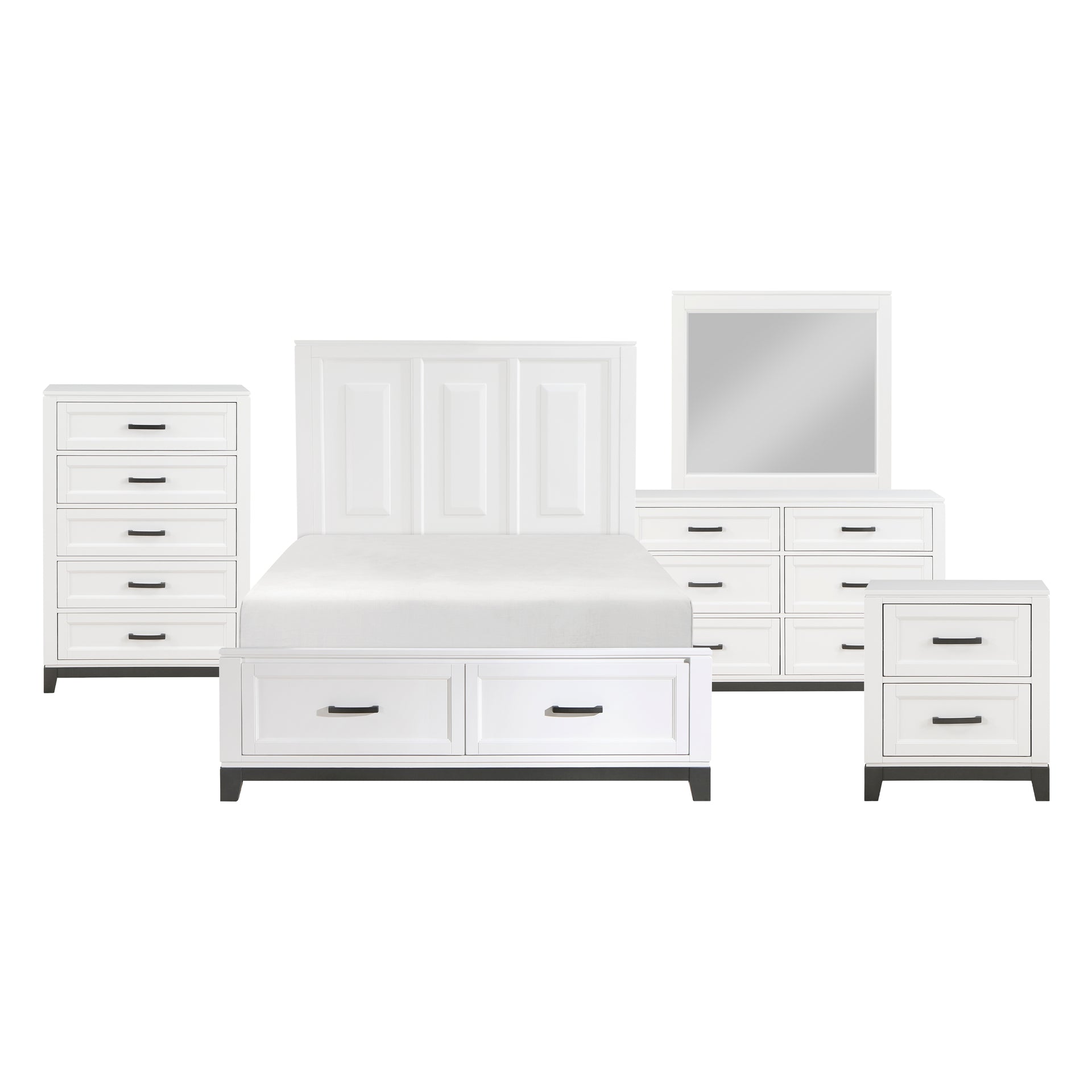 Garretson Rustic Transitional 5 Piece Queen Bedroom Set