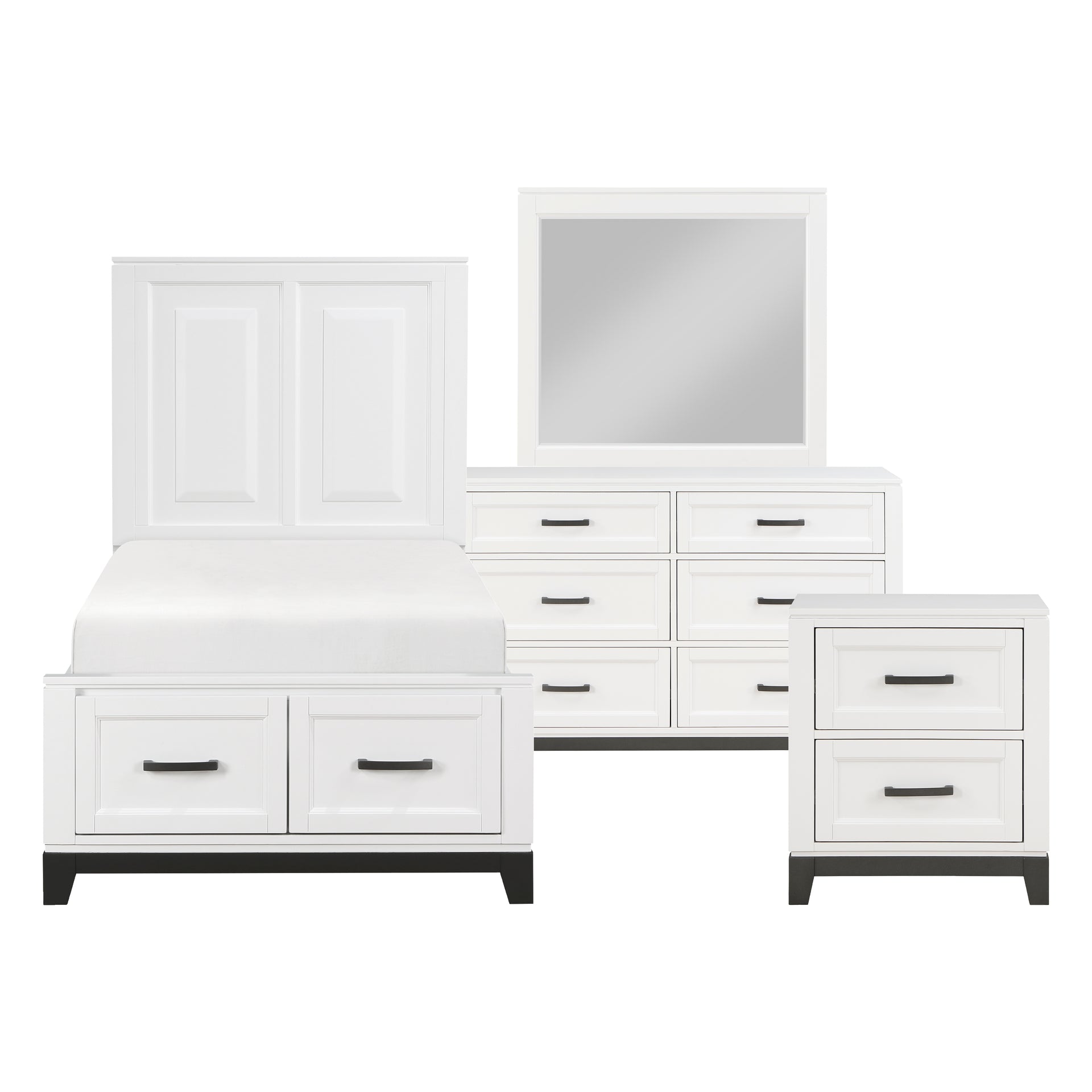 Garretson Rustic Transitional 4 Piece Twin Bedroom Set