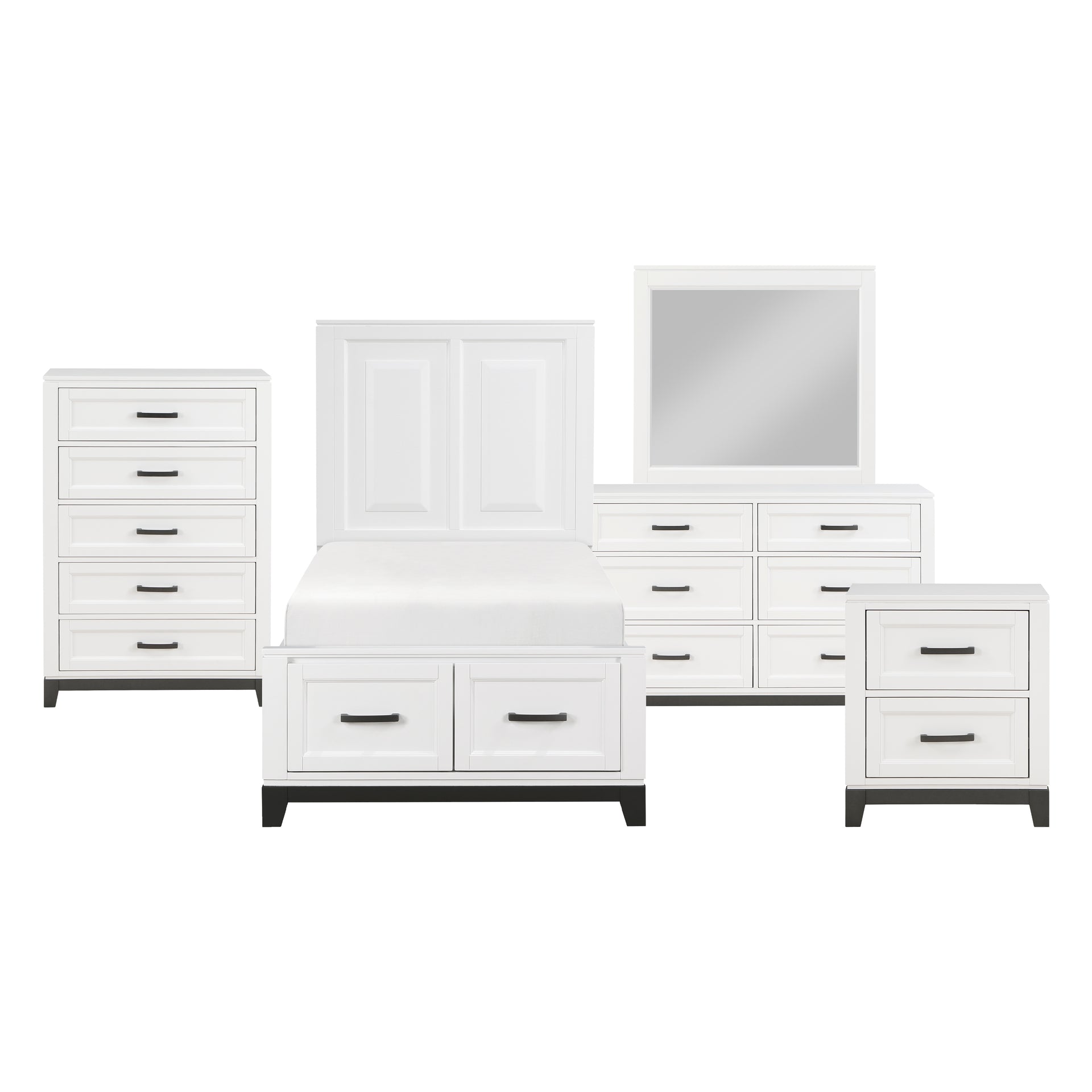 Garretson Rustic Transitional 5 Piece Twin Bedroom Set