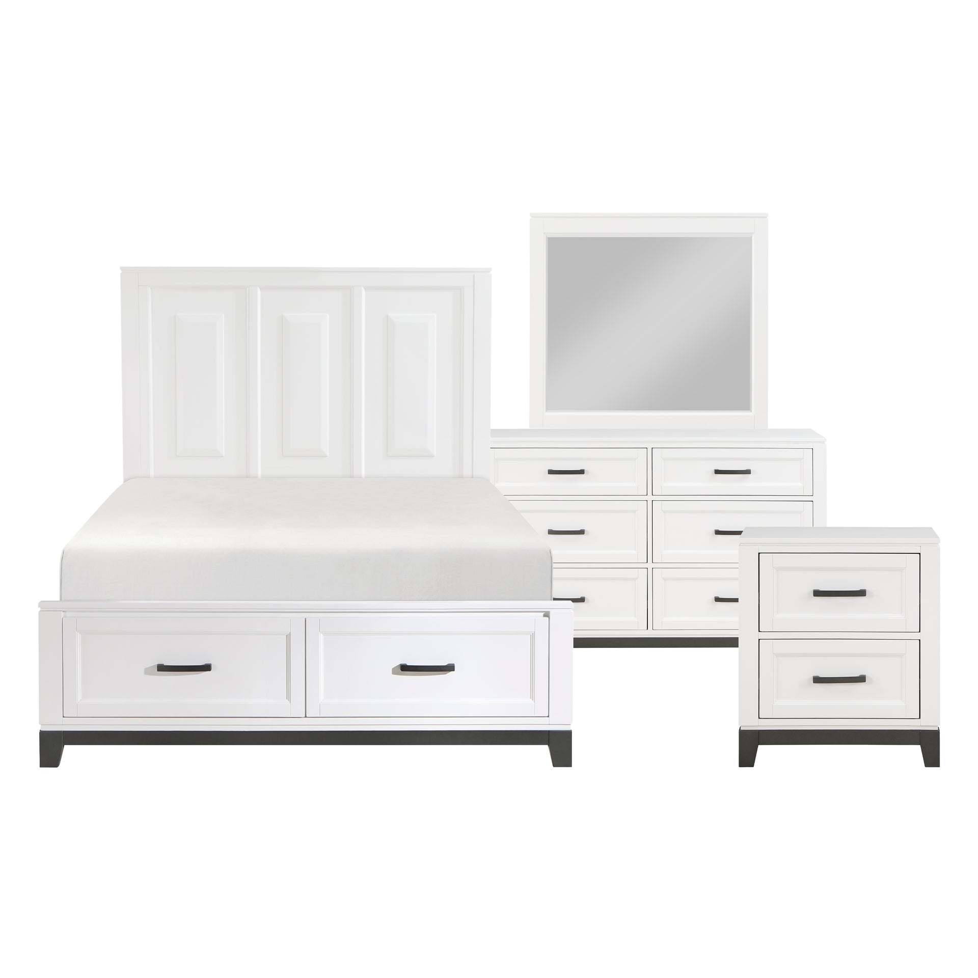Garretson Rustic Transitional 4 Piece Queen Bedroom Set
