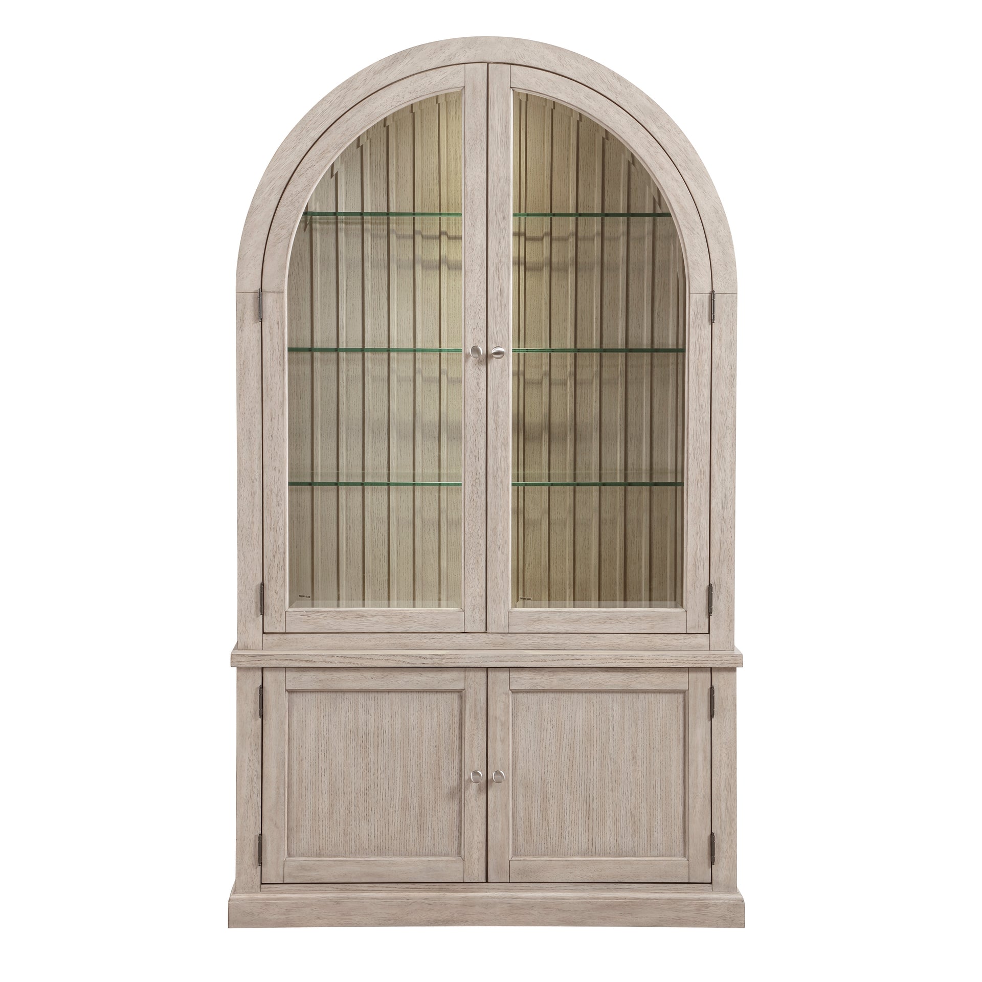 Lofton Arched Glass Door Display Cabinet with Storage