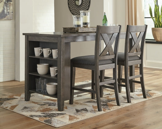 Caitbrook Counter Height Dining Table and 2 Barstools