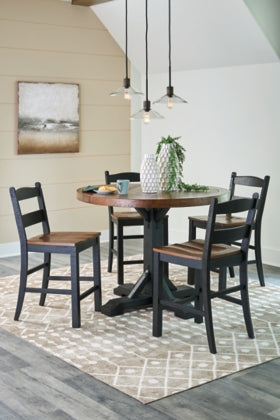Valebeck Counter Height Dining Table and 4 Barstools
