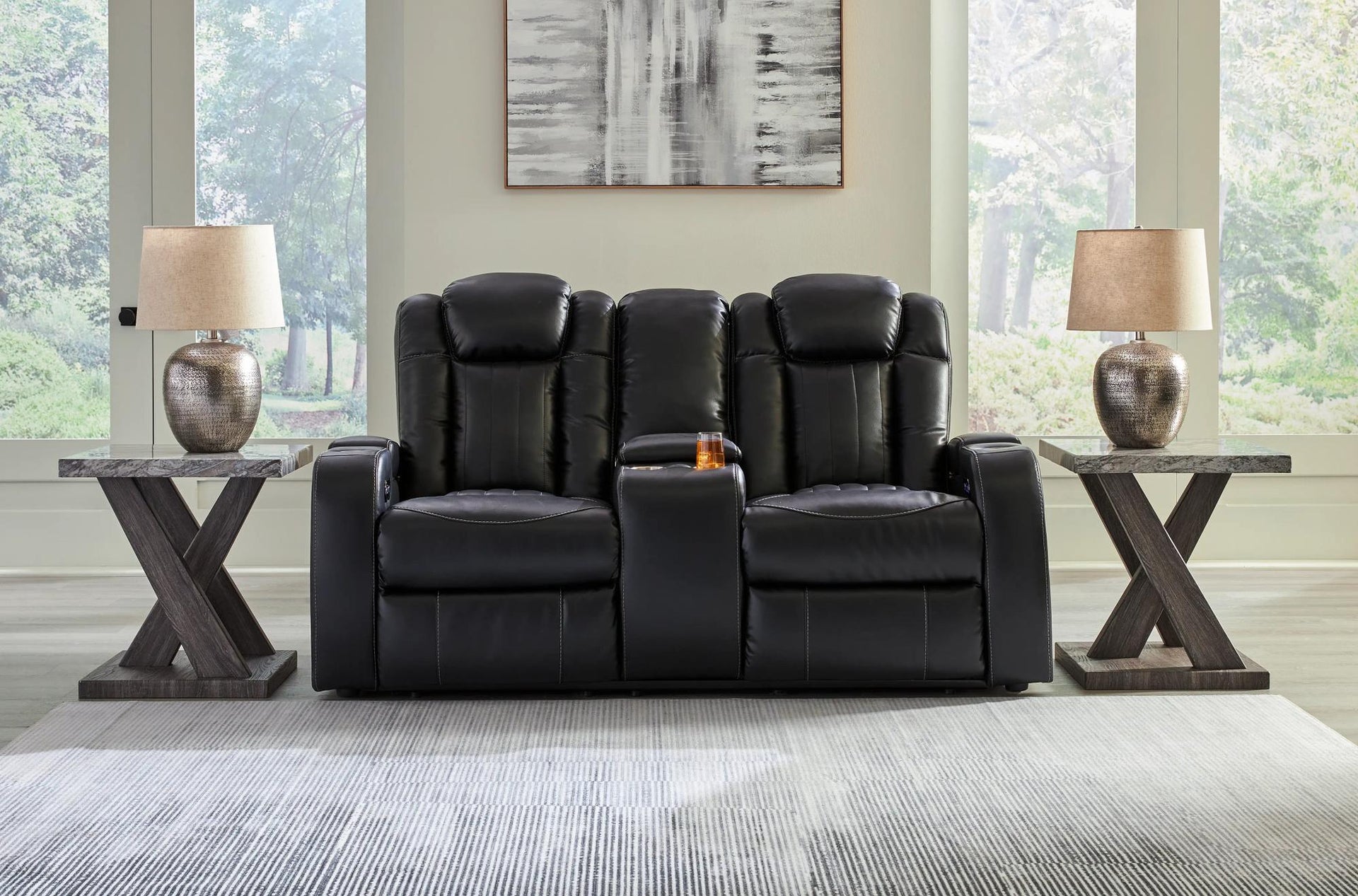 Caveman Den Power Reclining Loveseat With Console