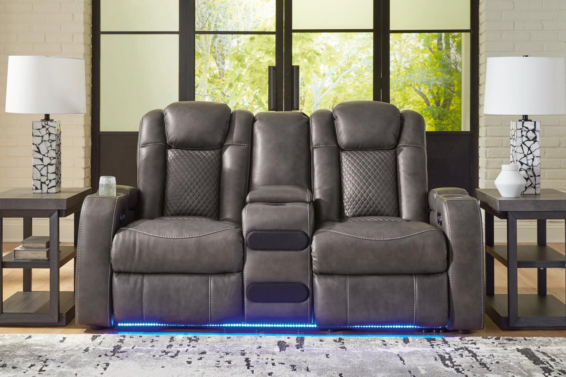 Fyne-dyme Power Reclining Loveseat With Console