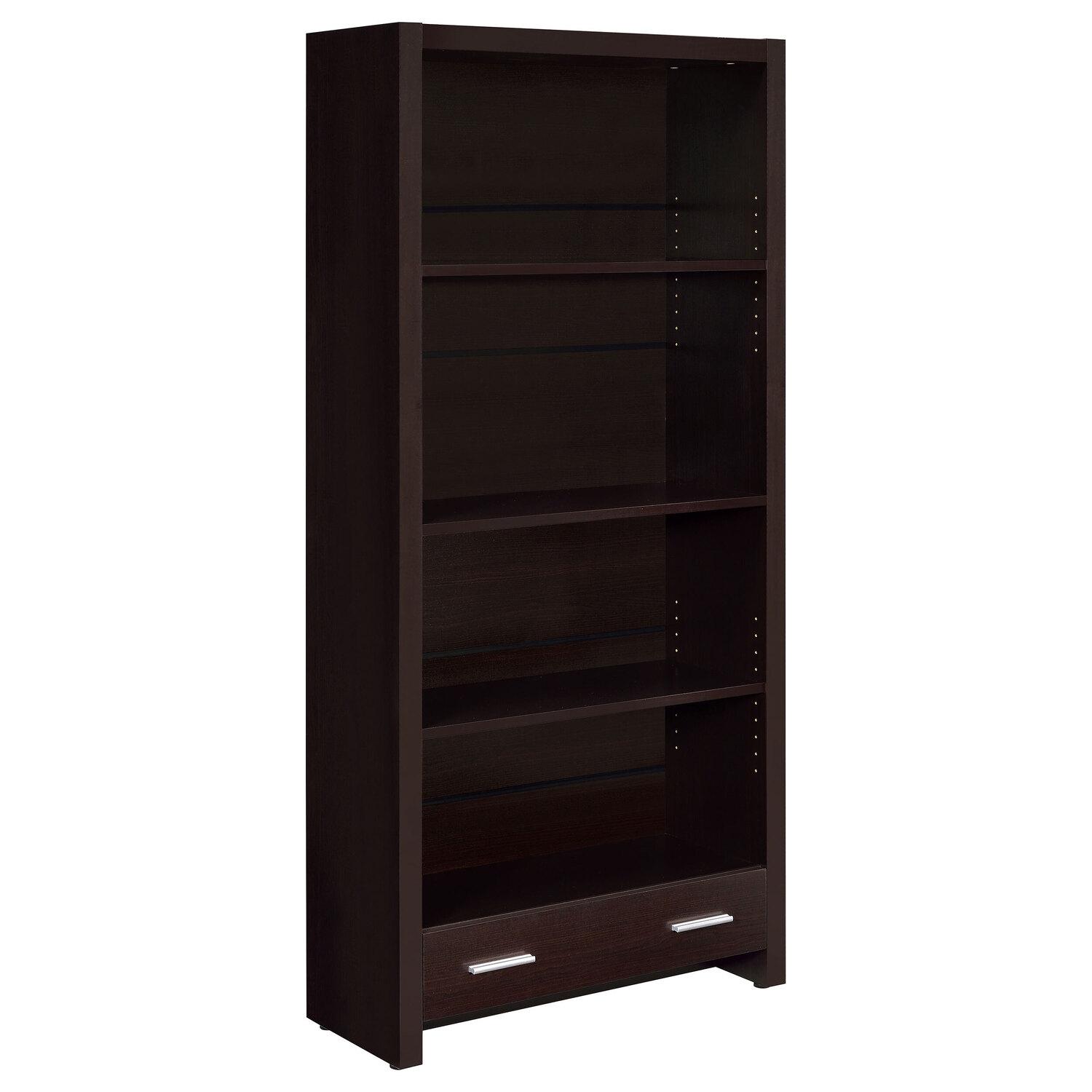 Skylar 71-inch 5-shelf Bookcase With Drawer Cappuccino